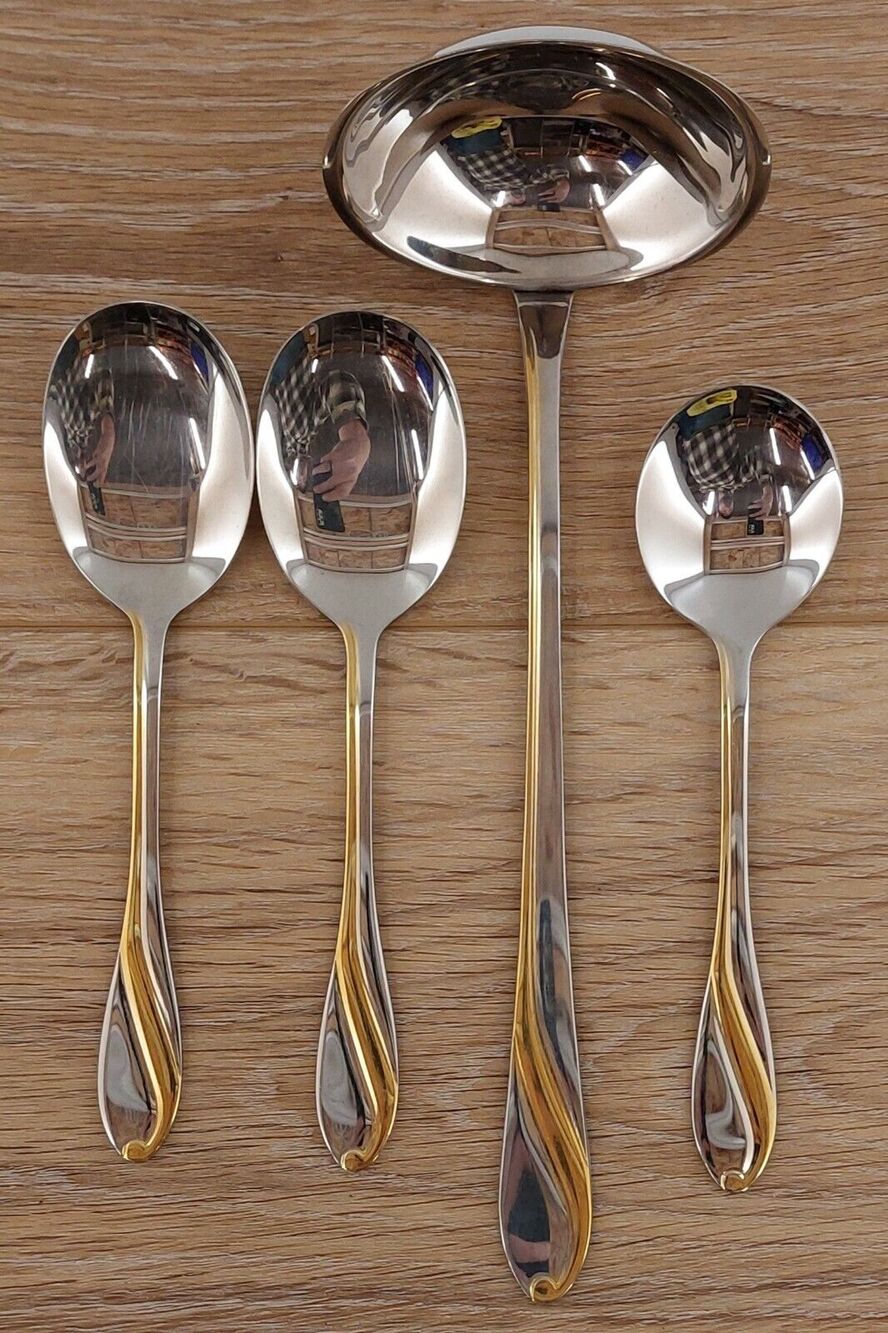 Set of 4 Edelstahl Rostfrei 18/10 Stainless Steel Serving Spoons – Silverware